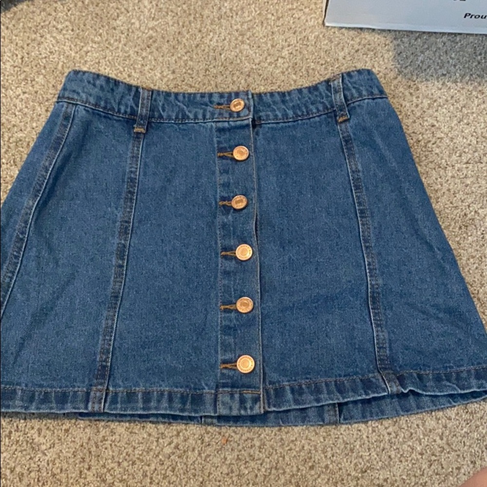 Forever 21 button up jean mini skirt